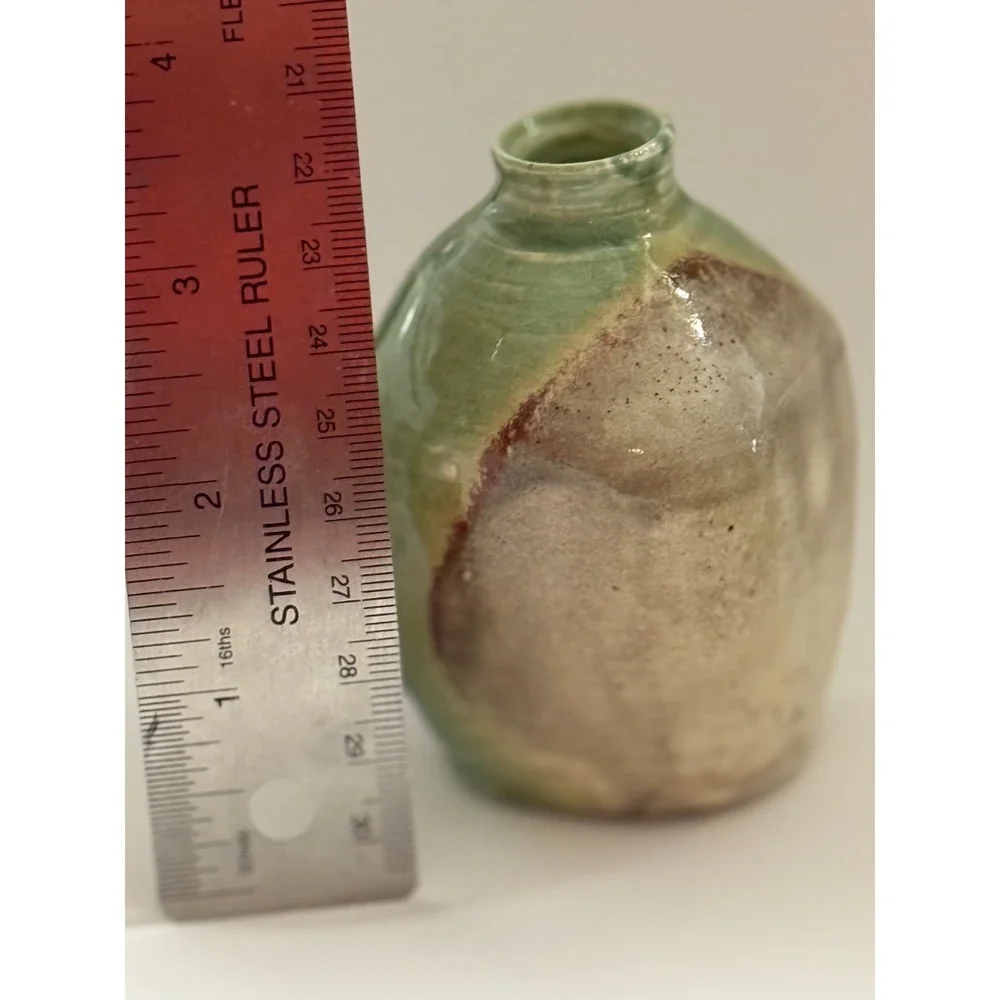 Studio Art Pottery Small‎ Abstract Bud Vase Signed 3.5
